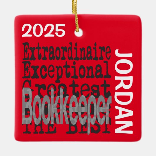 Bookkeeper Extraordinaire CUSTOM Keramisch Ornament (Voorkant)