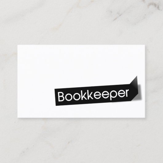 Bookkeeper Moderne zwarte label boekhouder (Voorkant)