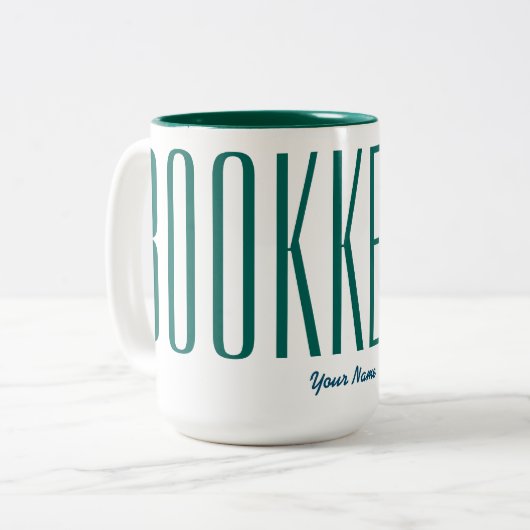 "BOOKKEEPER" TWEEKLEURIGE KOFFIEMOK (Voorkant links)