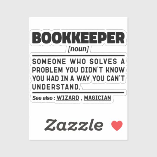 Bookkeeper zelfstandig naamwoord belastingvoorbere sticker (Vel)