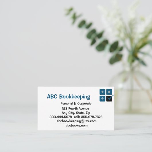 BOOKKEEPING - Diensten op het gebied van de vennoo Visitekaartje (Staand voorkant)