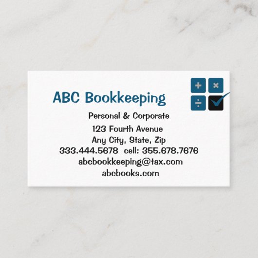 BOOKKEEPING - Diensten op het gebied van de vennoo Visitekaartje (Voorkant)