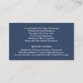 Bookkeeping Services Business Card Template Visitekaartje (Achterkant)