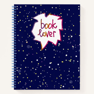 Booklover belettering tekening blauw spiraal Notit Notitieboek