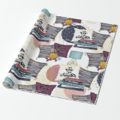 booklover-patroon cadeaupapier (Uitgerold)