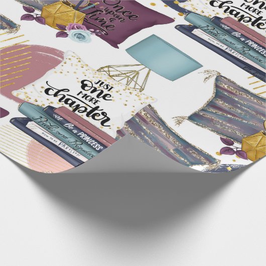 booklover-patroon cadeaupapier (Hoek)