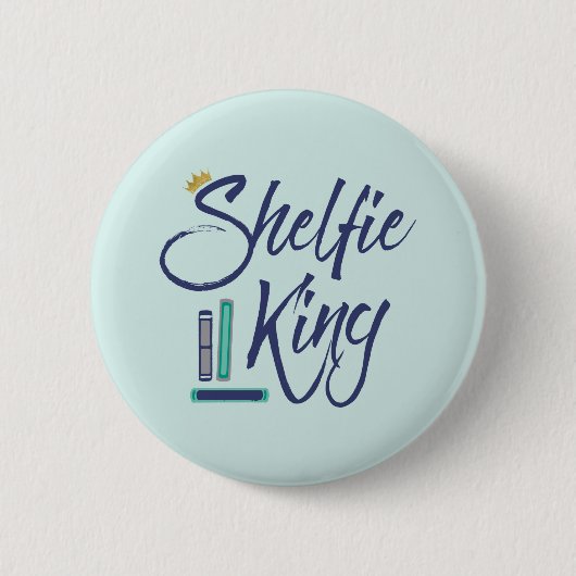 Booklover Shelfie King Ronde Button 5,7 Cm (Voorkant)