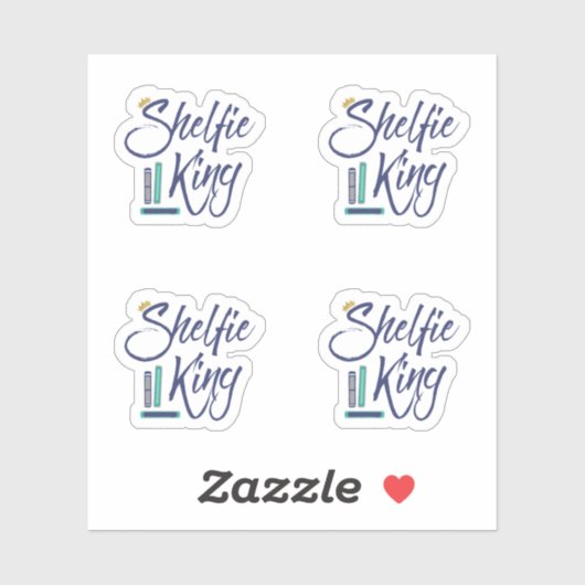 Booklover Shelfie King Sticker (Vel)