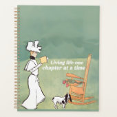Booklover Woman And Dog Reading Planner (Voorkant)