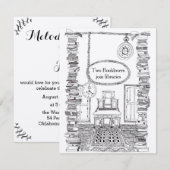 Booklovers Uitnodigingsbruiloft Kaart (Voorkant / Achterkant)