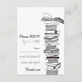 Booklovers Weddenschap RSVP-kaart RSVP Kaartje