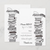 Booklovers Weddenschap RSVP-kaart RSVP Kaartje (Voorkant / Achterkant)