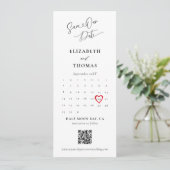 Bookmark Calendar Heart Modern Calligraphy Wedding Save The Date (Staand voorkant)