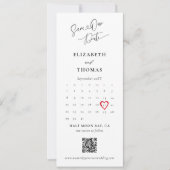 Bookmark Calendar Heart Modern Calligraphy Wedding Save The Date (Voorkant)