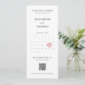Bookmark Calendar Heart Photo Strip Modern Wedding Save The Date (Staand voorkant)
