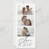 Bookmark Calendar Heart Photo Strip Modern Wedding Save The Date (Achterkant)