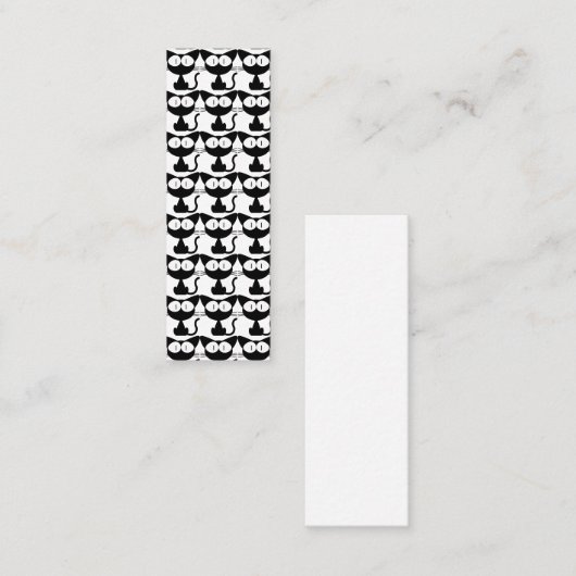 BOOKMARKER BLACK CAT GINGER MINI VISITEKAARTJE (Voorkant / Achterkant)