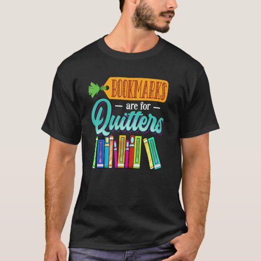 Bookmarks Are For Quitters Student Girls Book  Rea T-shirt (Voorkant)