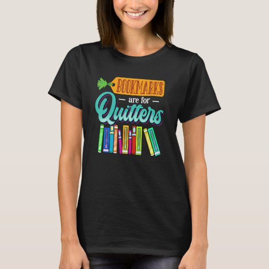 Bookmarks Are For Quitters Student Girls Book  Rea T-shirt (Voorkant)