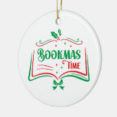Bookmas Time Reading Book Lover Holiday Print Appa Keramisch Ornament (Links)