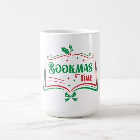 Bookmas Time Reading Book Lover Holiday Print Appa Koffiemok (Center)