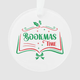 Bookmas Time Reading Book Lover Holiday Print Appa Ornament