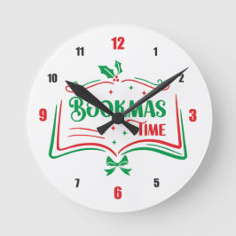 Bookmas Time Reading Book Lover Holiday Print Appa Ronde Klok