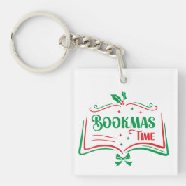 Bookmas Time Reading Book Lover Holiday Print Appa Sleutelhanger