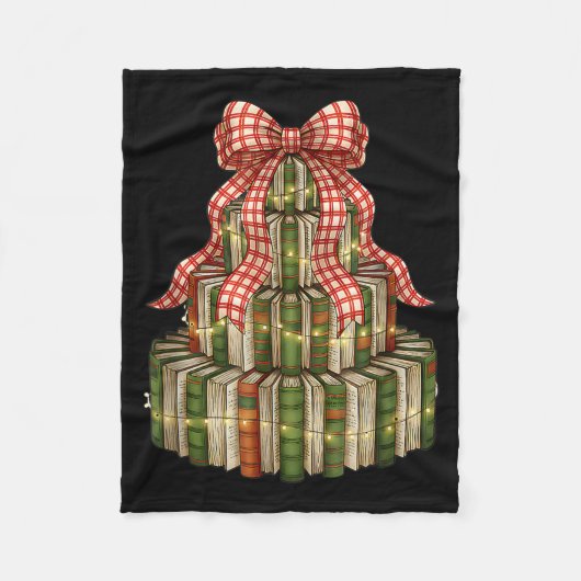 Bookmas Tree Christmas Librarian Book Lover Holida Fleece Deken (Voorkant)