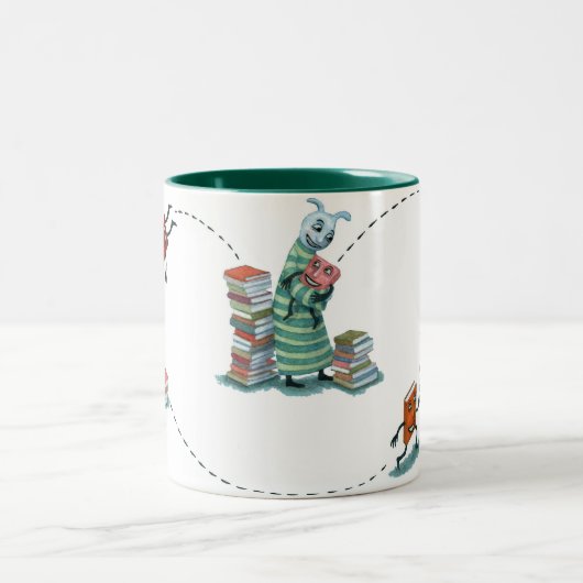 BookMooch 11oz-Mok Tweekleurige Koffiemok (Center)