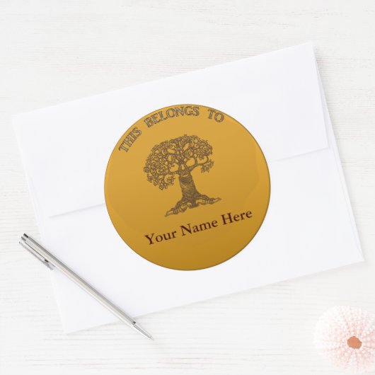 Bookplaat leesstructuur ronde sticker (Envelop)