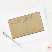 BOOKPLATE + ETIKET:  FRANS BRIEFKAART RECTANG RECHTHOEKIGE STICKER (Envelop)