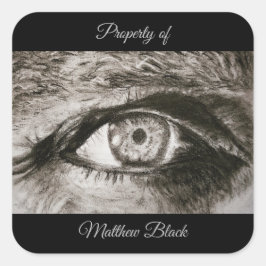 Bookplate Gepersonaliseerd Eigendomslabel voor Boe Vierkante Sticker