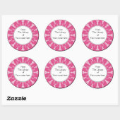 Bookplate-Hot roze bloeiende bloemen Ronde Sticker (Vel)
