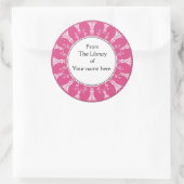 Bookplate-Hot roze bloeiende bloemen Ronde Sticker (Tas)