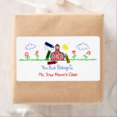 Bookplate Label voor leraren - Crayon Schoolhouse (Insitu)