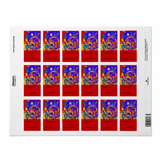 Bookplate Labels Kinder Stickers (Full Sheet)