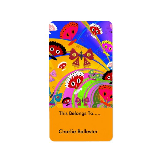 Bookplate Labels Kinder Stickers Vlinders (Voorkant)