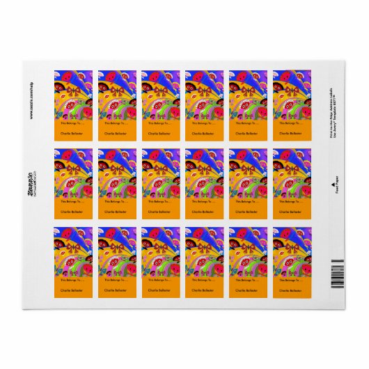 Bookplate Labels Kinder Stickers Vlinders (Full Sheet)