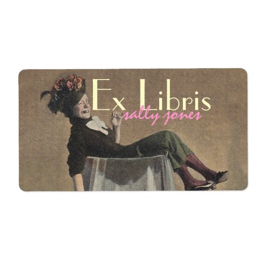 Bookplate Labels Schattige Funny Lady  Ex Libris (Voorkant)