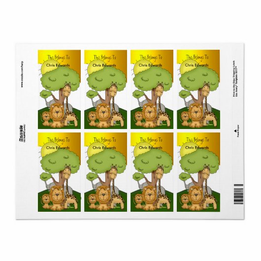 Bookplate Labels School Tiener Kinder Oerwoud 2 (Full Sheet)