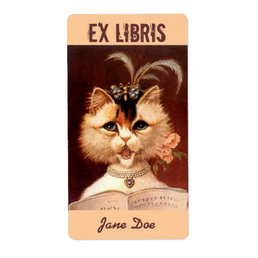 Bookplate Muziekboekenlabel EX LIBRIS Victoriaans  Etiket (Voorkant)