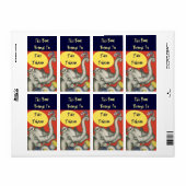 Bookplate Schattigee olifant naam boek label behoo (Full Sheet)