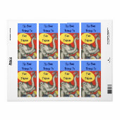 Bookplate Schattigee olifant naam boek label behoo (Full Sheet)