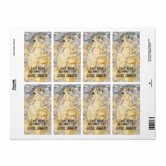 Bookplaten Dit boek behoort tot  Rozen Etiket (Full Sheet)