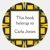 Bookplaten gepersonaliseerd ronde sticker (Voorkant)