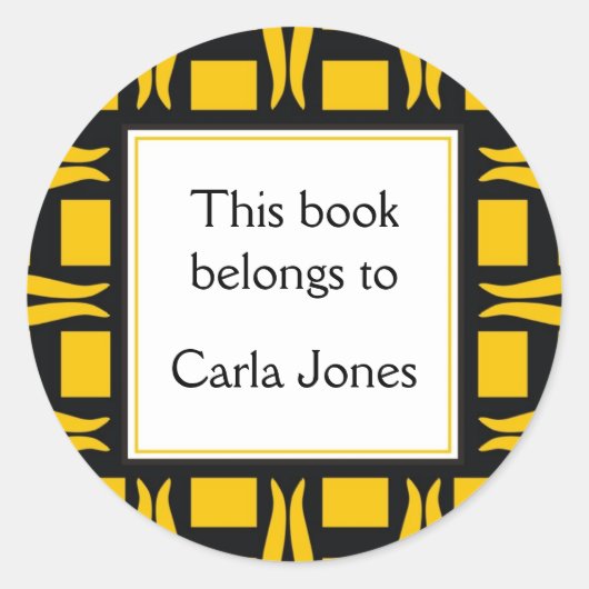 Bookplaten gepersonaliseerd ronde sticker (Voorkant)