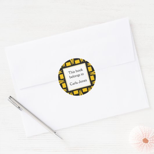 Bookplaten gepersonaliseerd ronde sticker (Envelop)