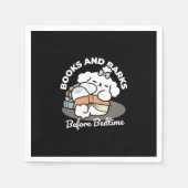 Books and Barks – Cute Sleepy Dog Reading Design Servet (Voorkant)