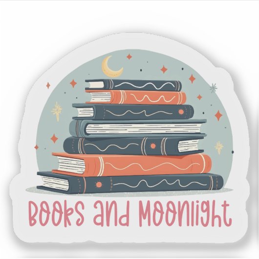 Books and Moonlight Sticker (Voorkant)